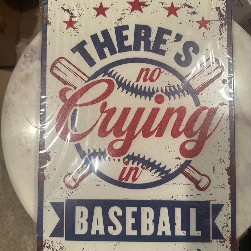 Baseball Themed Wall Art - Red and Blue